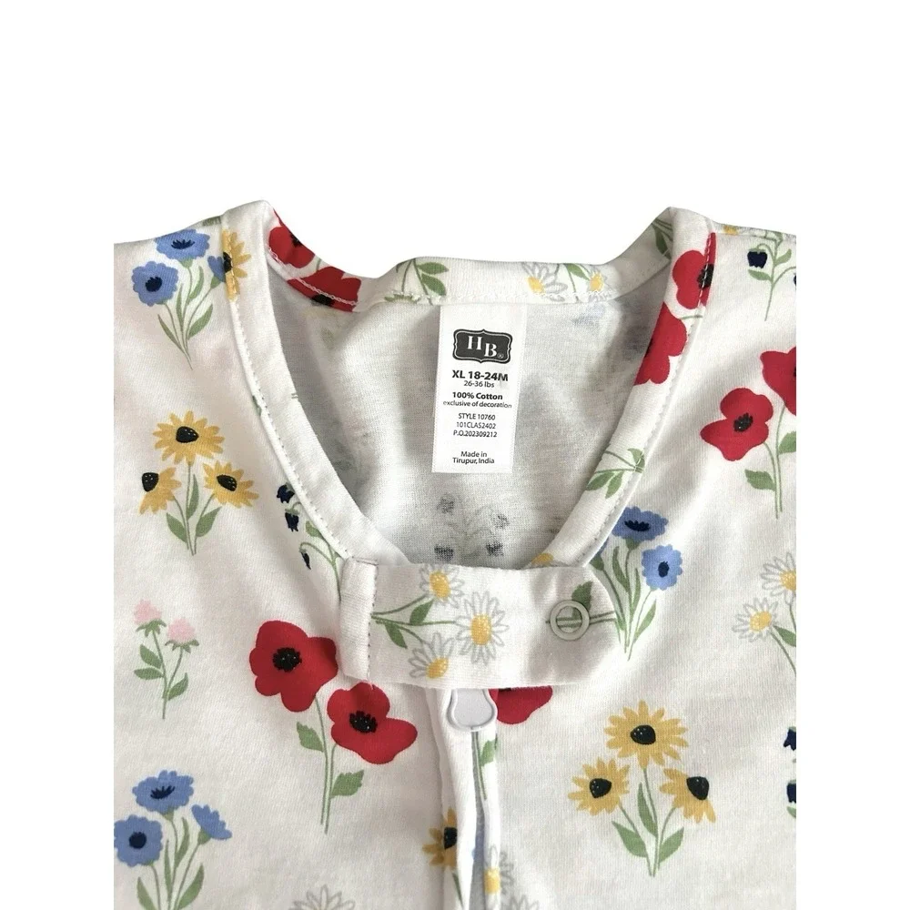 Hudson Baby Long Sleeve Cotton Jersey‎ Sleeping Bag Wildflowers 18-24 Months